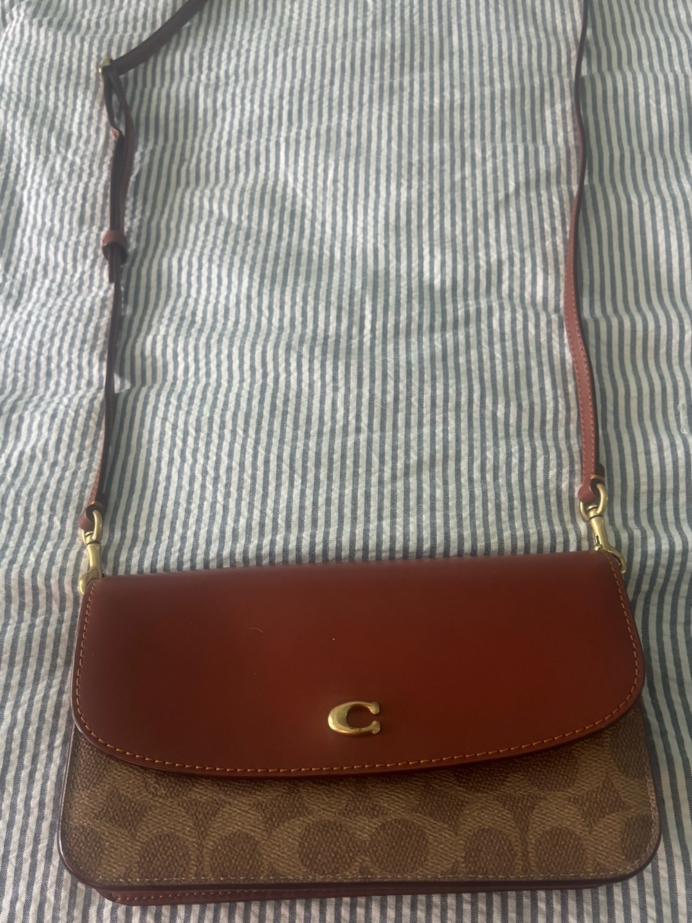 Coach Brown Signature Canvas & Leather Crossbody